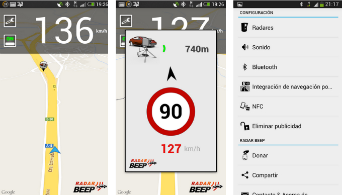 Radar Beep, un avisador legal para teléfonos Android para evitar las multas por exceso de velocidad en España